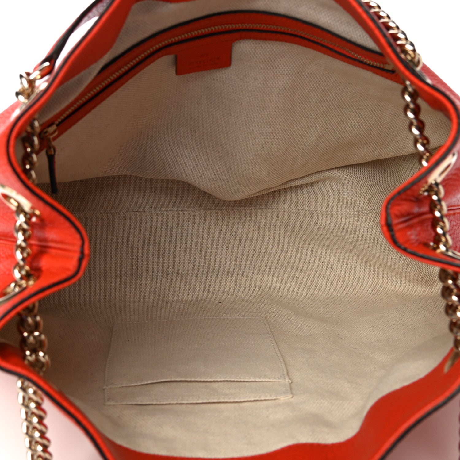 Gucci Pebbled Calfskin Medium Soho Chain Shoulder Bag Sun Orange 6 of 8