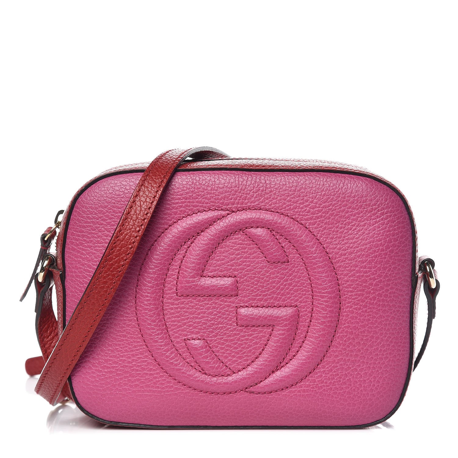 Gucci Dollar Calfskin Bi-Color Small Soho Disco Bag New Rosette Hibiscus Red 1 of 20