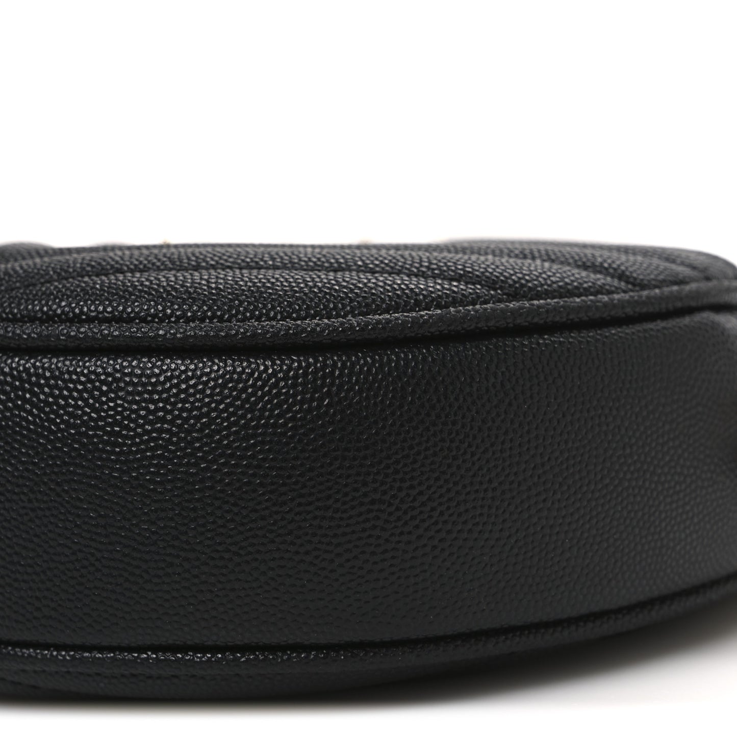 Grain De Poudre Matelasse Chevron Quilted Round Vinyle Camera Bag Black
