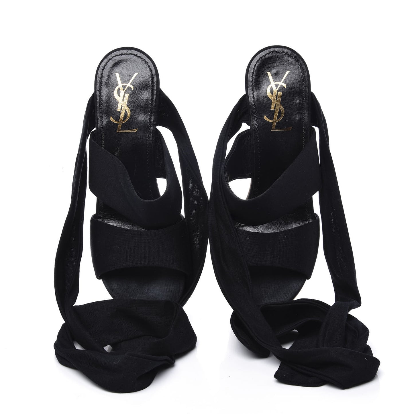 Suede Tie Platform Sandals 38 Black