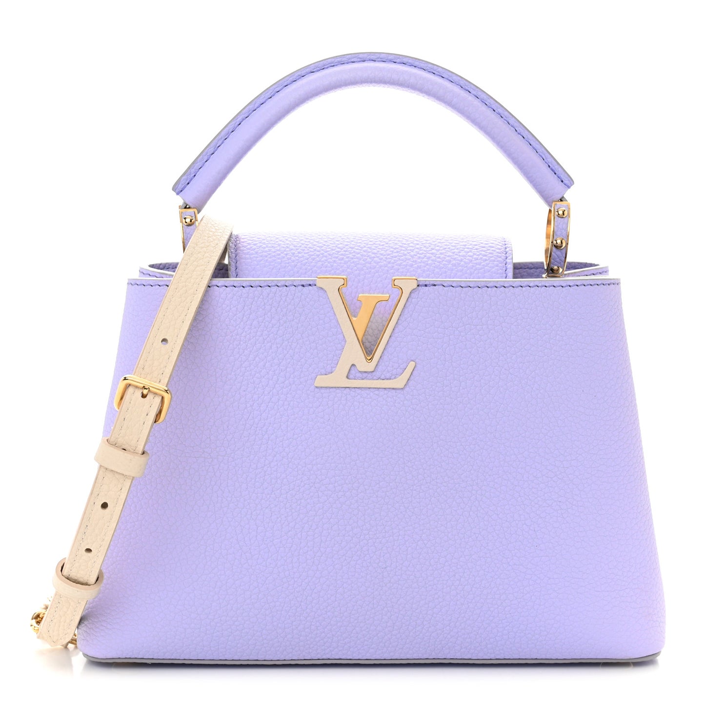 Taurillon Braided Chain Capucines BB Iris Creme
