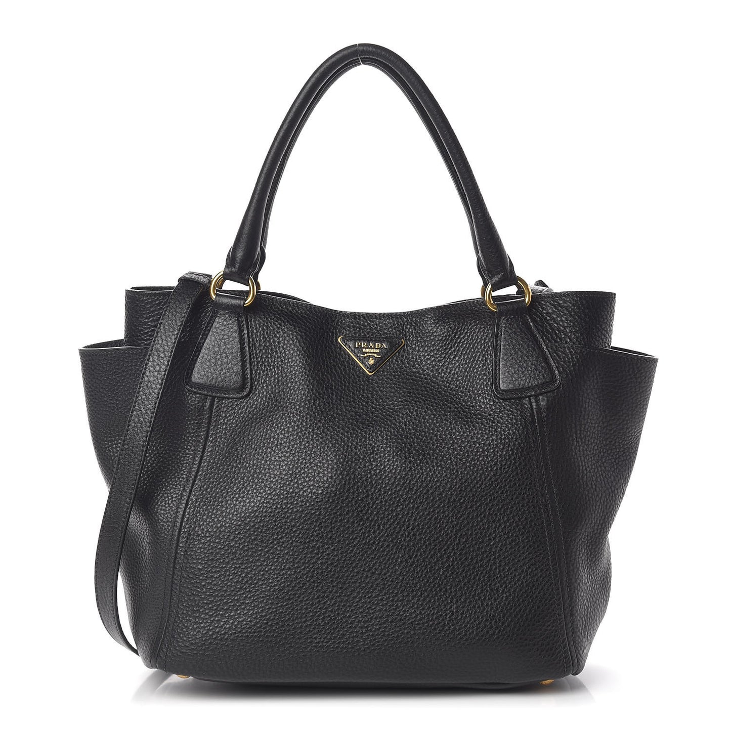 Vitello Daino Side Pocket Tote Black