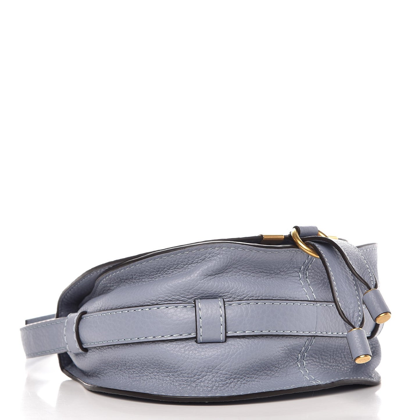 Calfskin Mini Marcie Round Crossbody Bag Washed Blue
