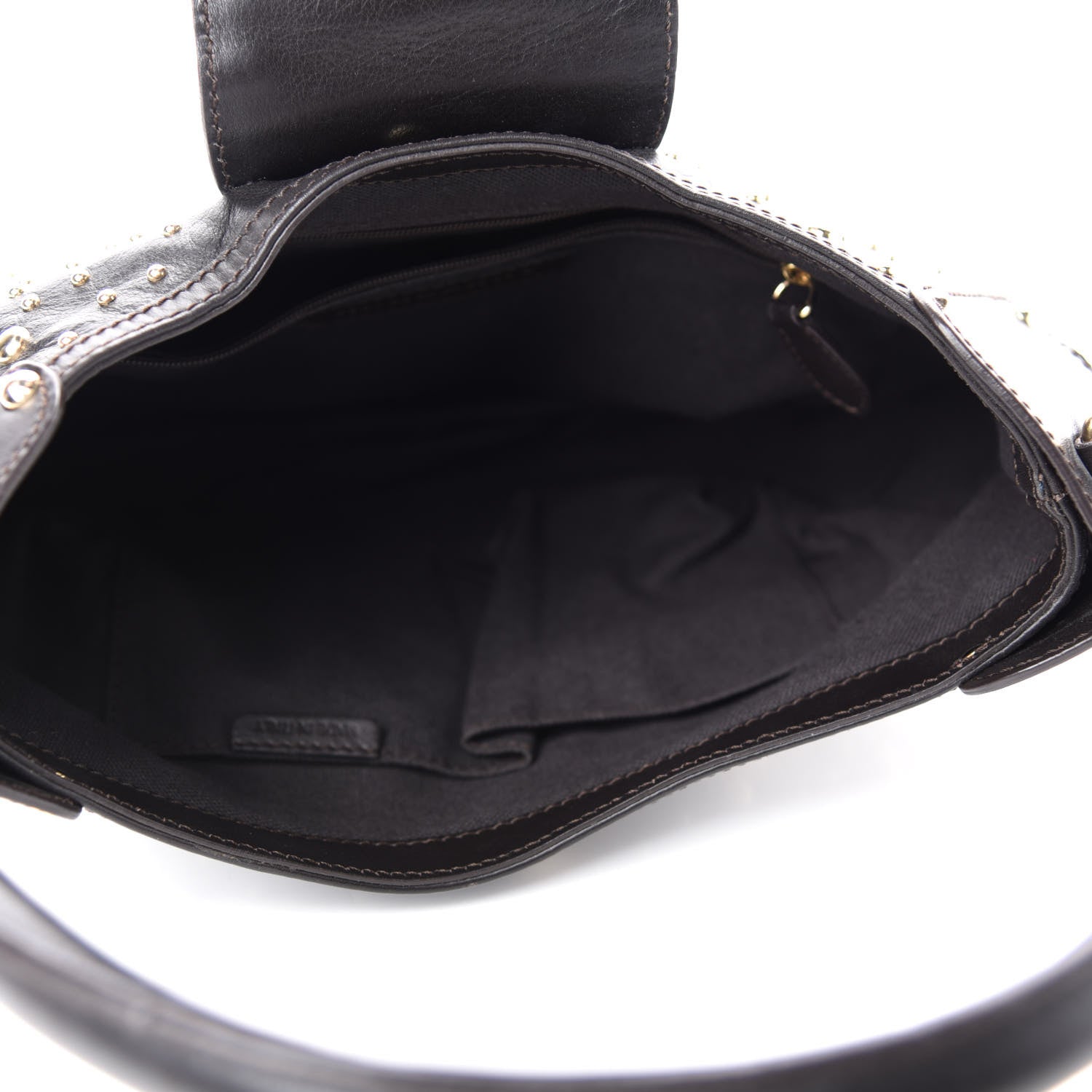 Burberry Calfskin Hackford Studded Hobo Brown 5 of 12