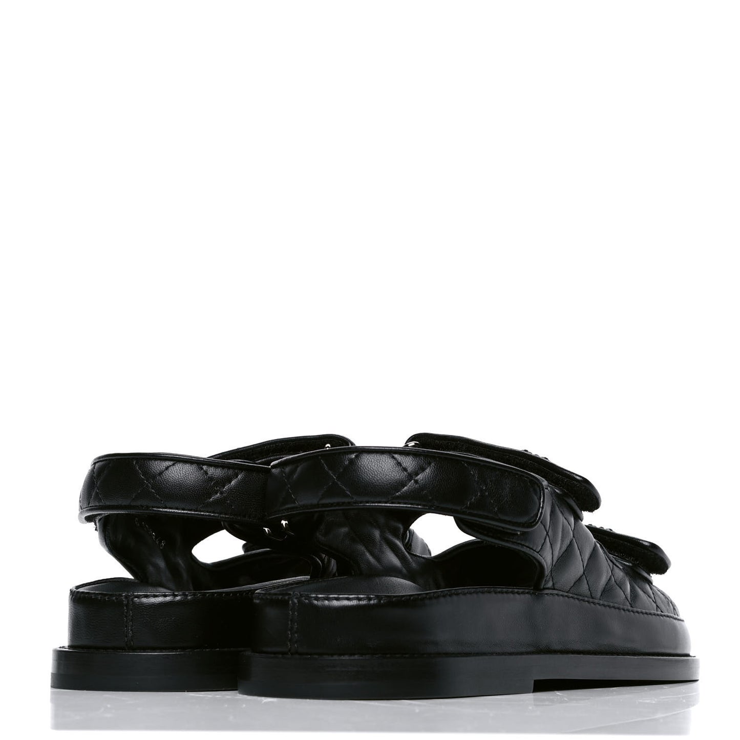 Lambskin Velcro Dad Sandals 38 Black