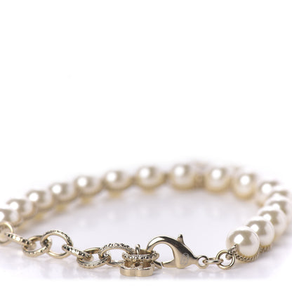 Chanel Pearl Crystal CC Bracelet Gold 4 of 5
