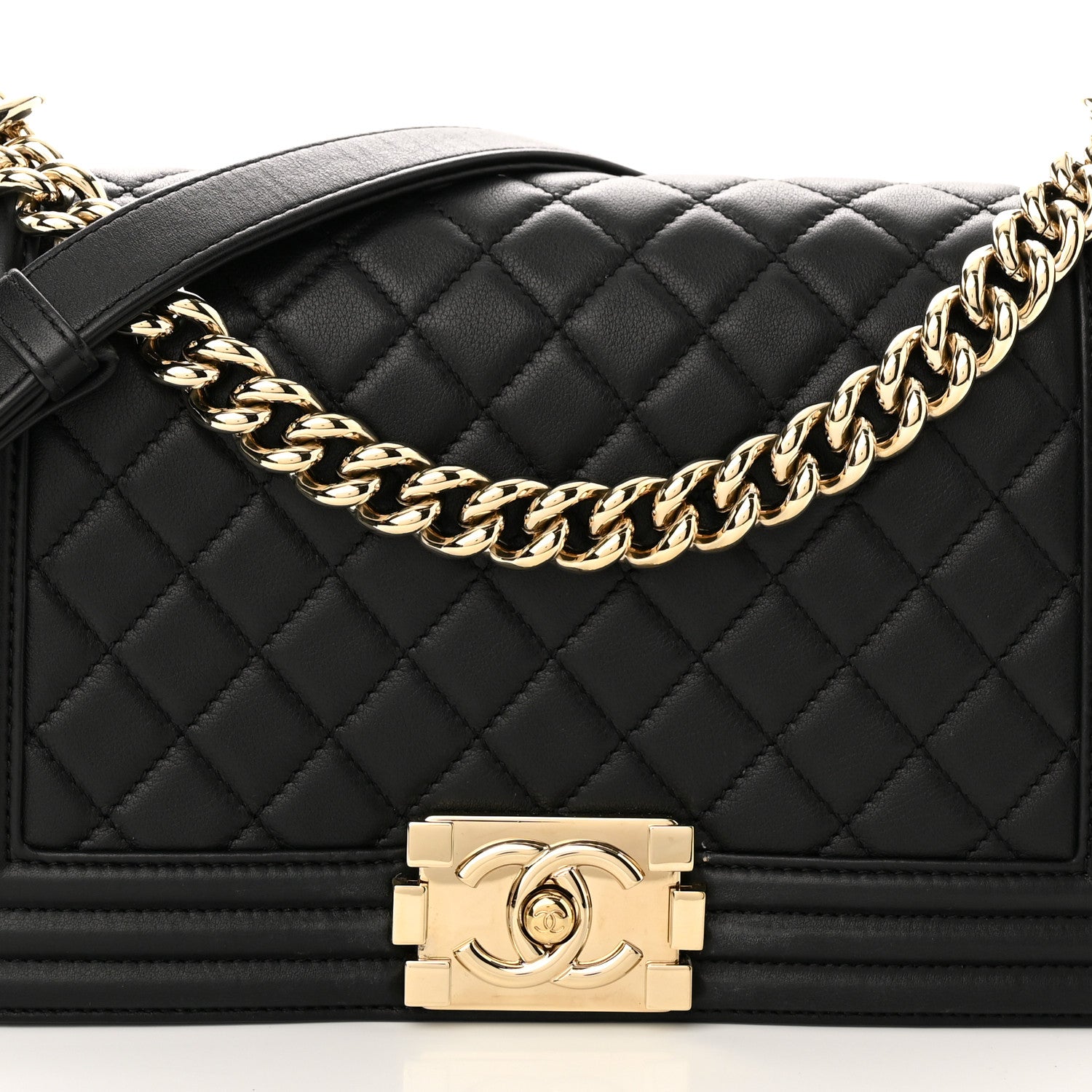 Chanel Calfskin Quilted Medium Boy Flap Black 8 of 10