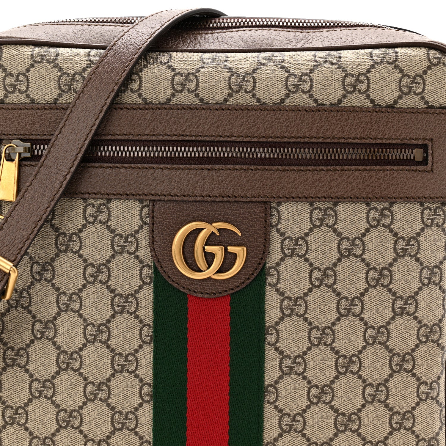 Gucci GG Supreme Monogram Web Medium Ophidia Messenger Bag Brown 8 of 10