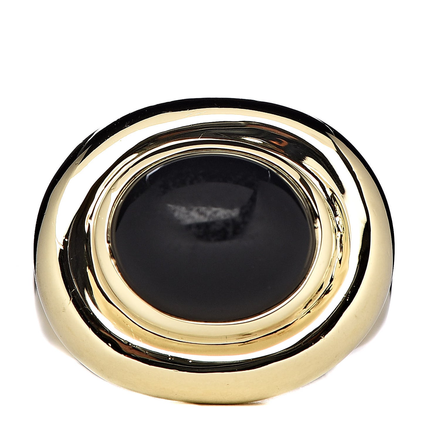 18K Yellow Gold Black Onyx Paloma Picasso Dome Ring 50 5.5