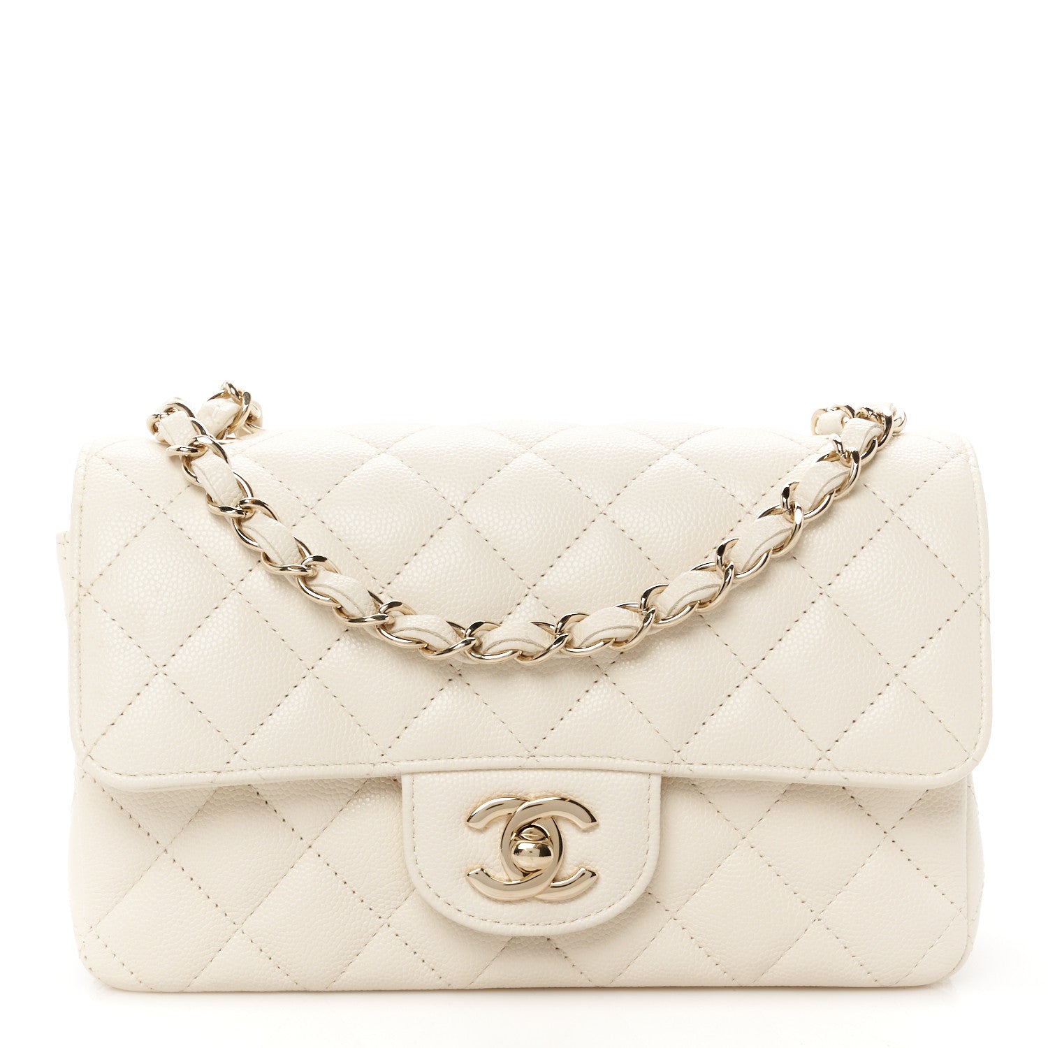 Chanel Caviar Quilted Mini Rectangular Flap White 1 of 11