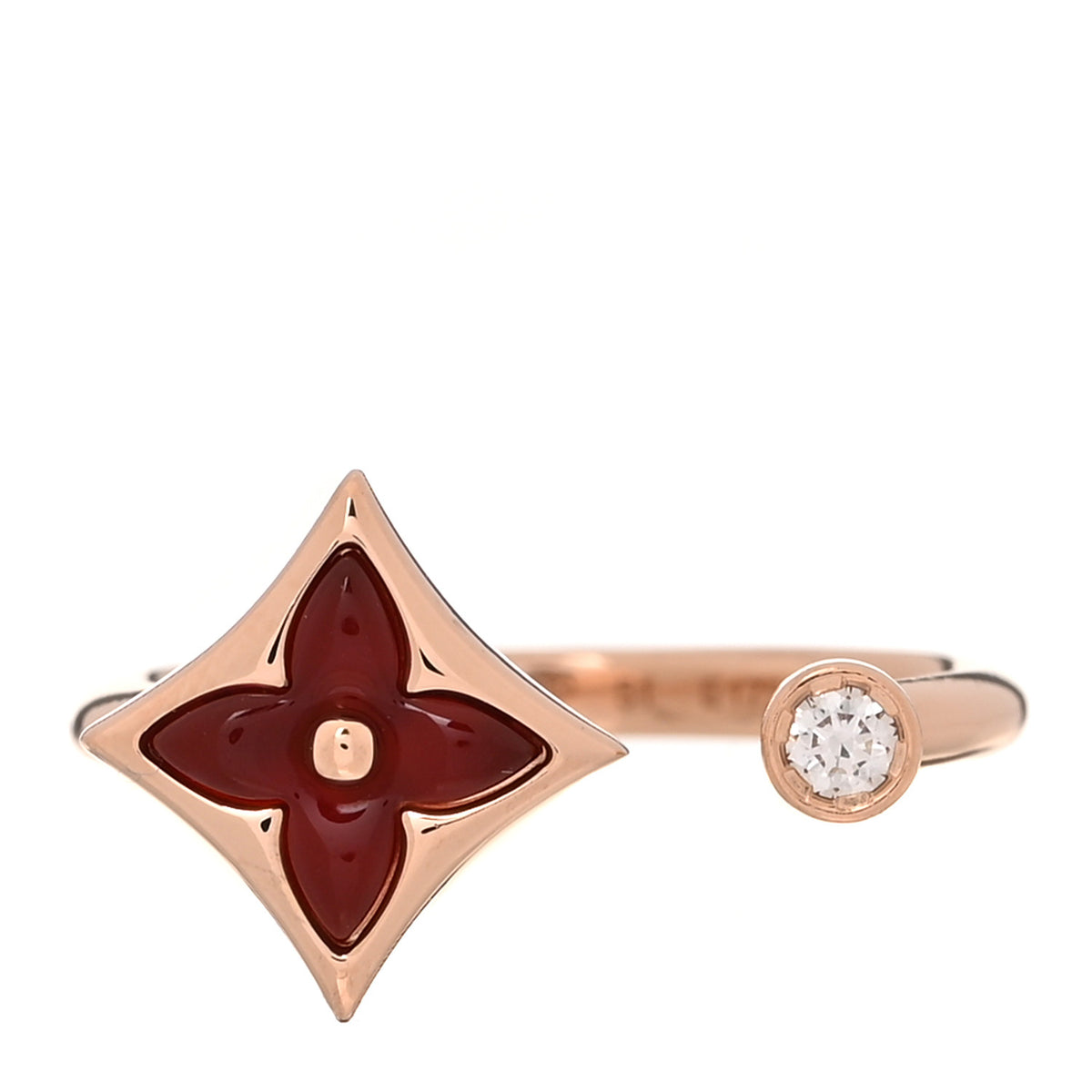 Louis Vuitton 18K Pink Gold Diamond Mother of Pearl Mini Color Blossom Star Ring 51 5.75 1 of 6