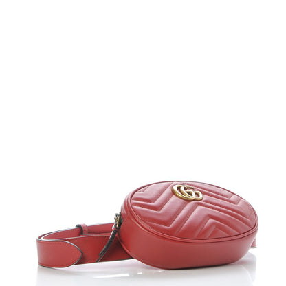 Gucci Calfskin Matelasse GG Marmont Belt Bag 85 34 Hibiscus Red 4 of 7