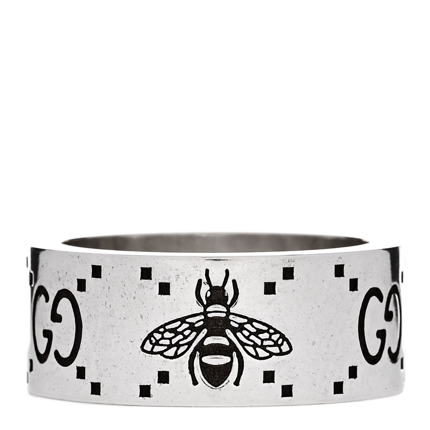Gucci Sterling Silver GG Bee Band Ring 59 8.75 1 of 6