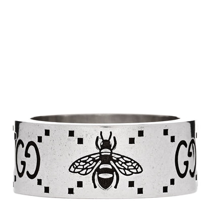 Gucci Sterling Silver GG Bee Band Ring 59 8.75 1 of 6