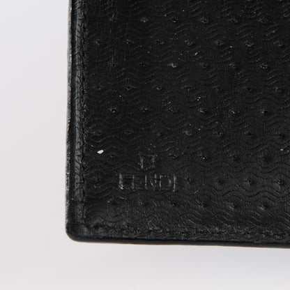 Fendi Lambskin Woven Bi-Fold Wallet Black 6 of 8