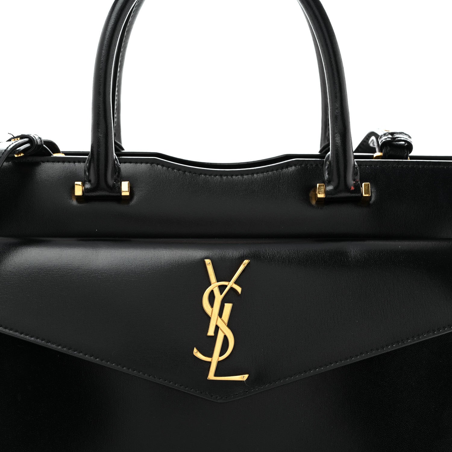 Saint Laurent Shiny Calfskin Medium Uptown Tote Black 8 of 14