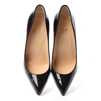 Christian Louboutin Patent Pollock Pigalle Follies 100 Pumps 35 Black Red 5 of 10