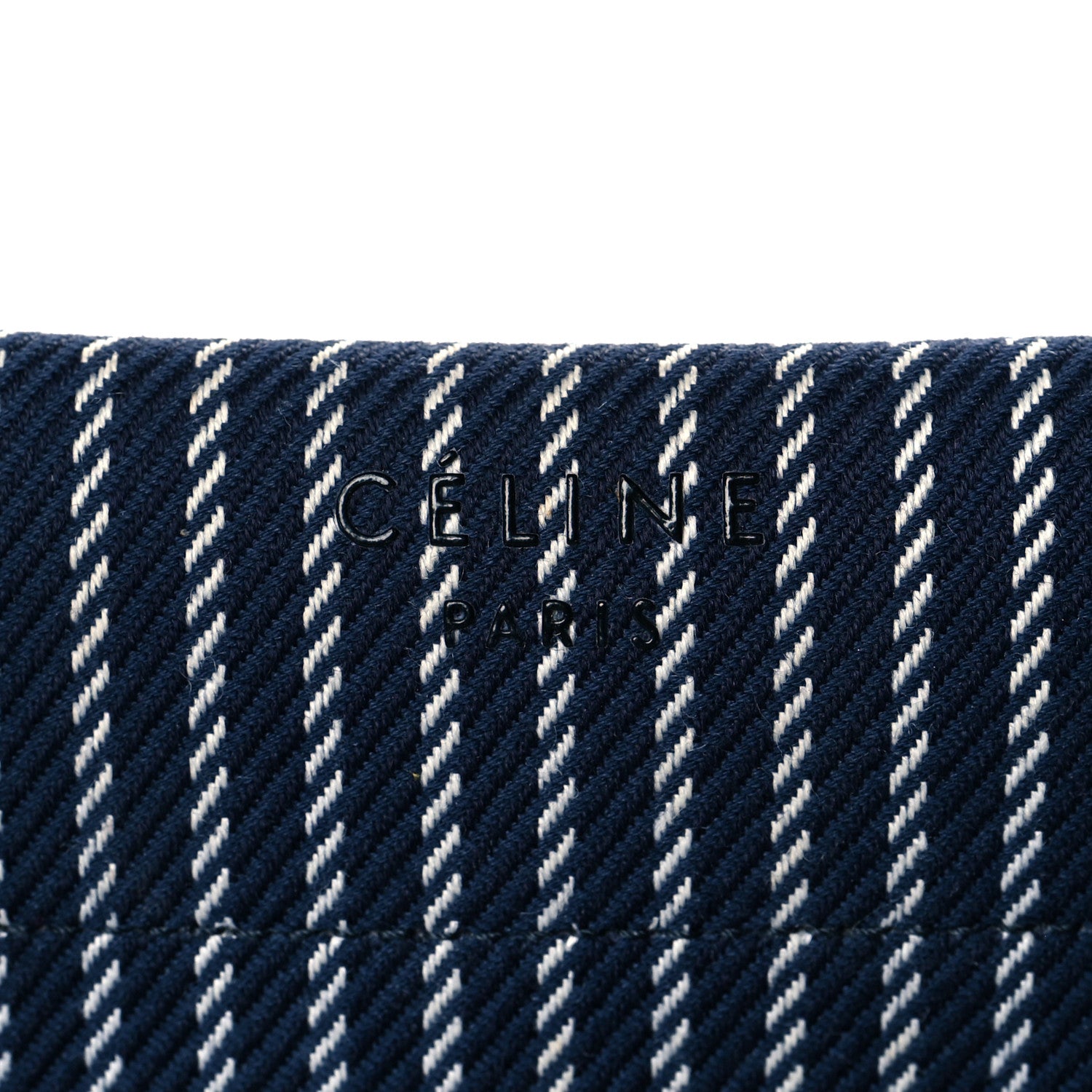 Celine Cotton Canvas Striped Medium Phantom Luggage Navy White 6 of 11