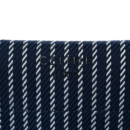 Celine Cotton Canvas Striped Medium Phantom Luggage Navy White 6 of 11