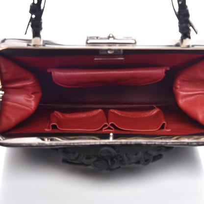 Prada Shiny Crocodile Framed Bag Black 5 of 12
