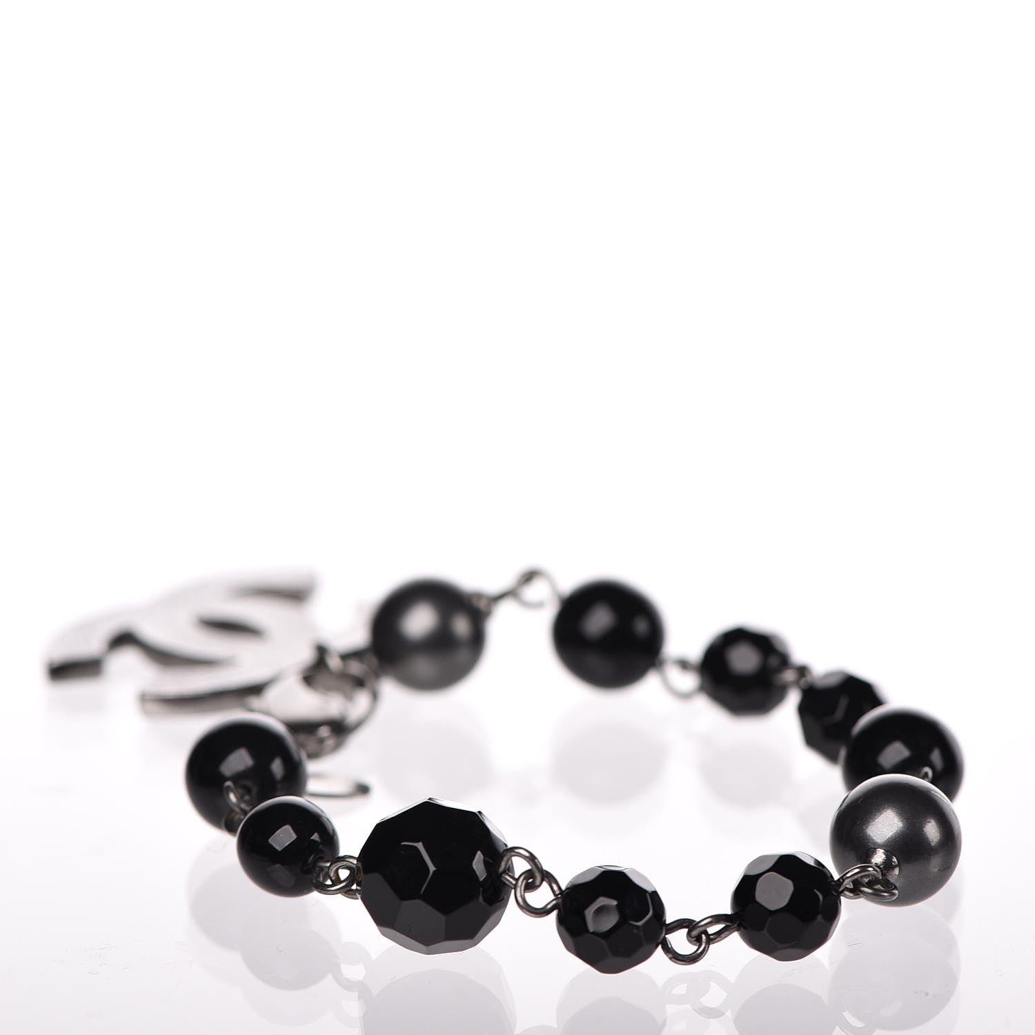 Chanel Ruthenium Bead CC Bracelet Black 3 of 5