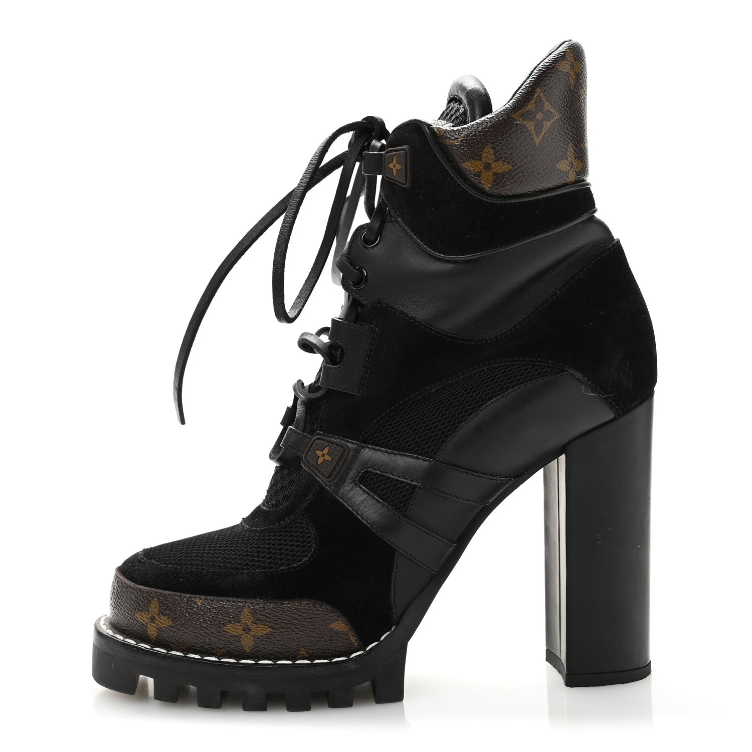 Louis Vuitton Suede Calfskin Monogram Star Trail Ankle Boots 39.5 Black 1 of 9