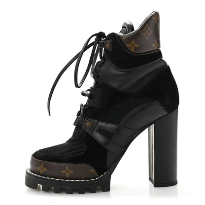 Louis Vuitton Suede Calfskin Monogram Star Trail Ankle Boots 39.5 Black 1 of 9