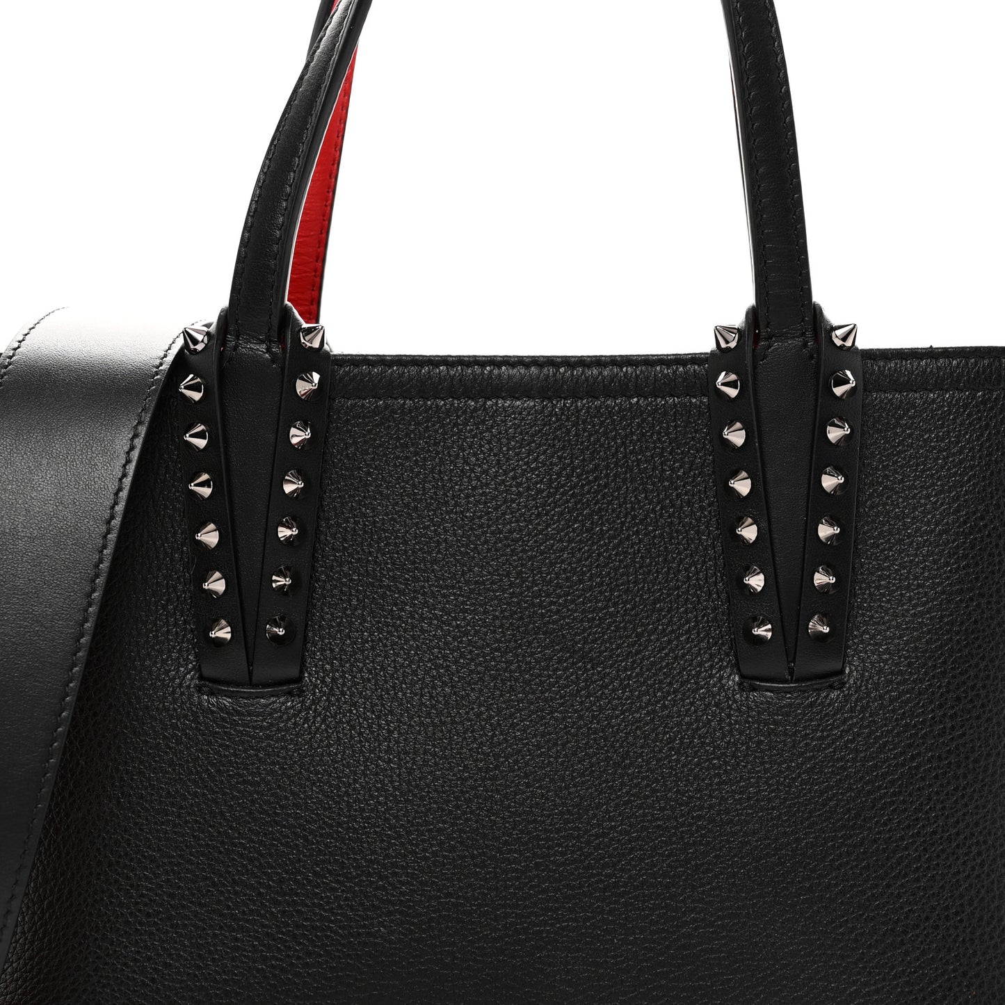 Calfskin Spikes Mini East West Cabata Tote Black