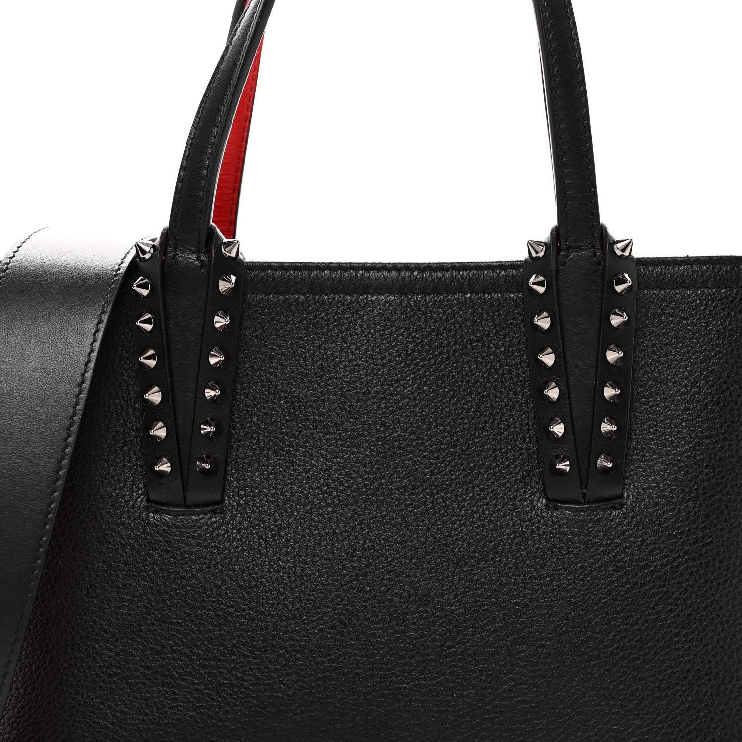 Christian Louboutin Calfskin Spikes Mini East West Cabata Tote Black 7 of 9