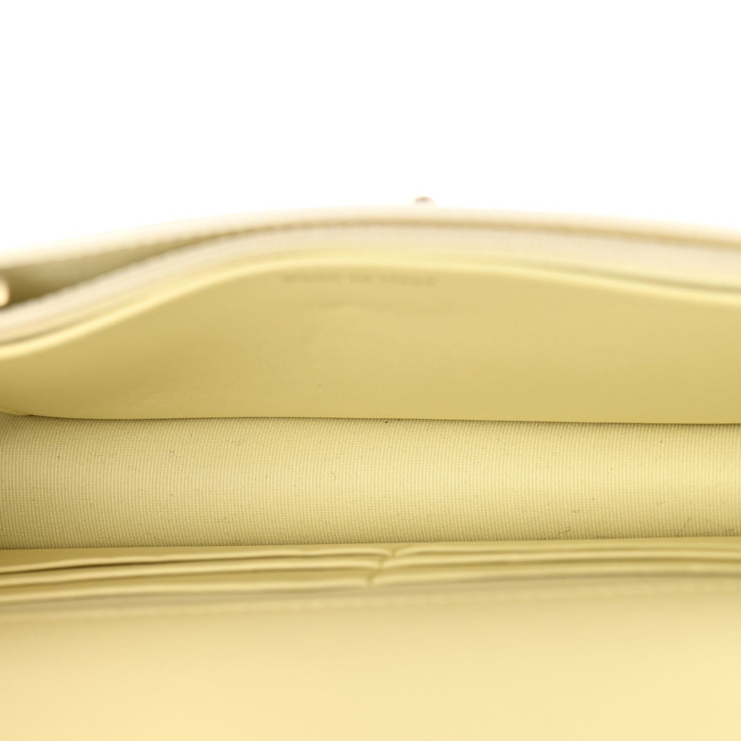 Lambskin Quilted CC Camellia Crush Wallet on Chain WOC Light Yellow