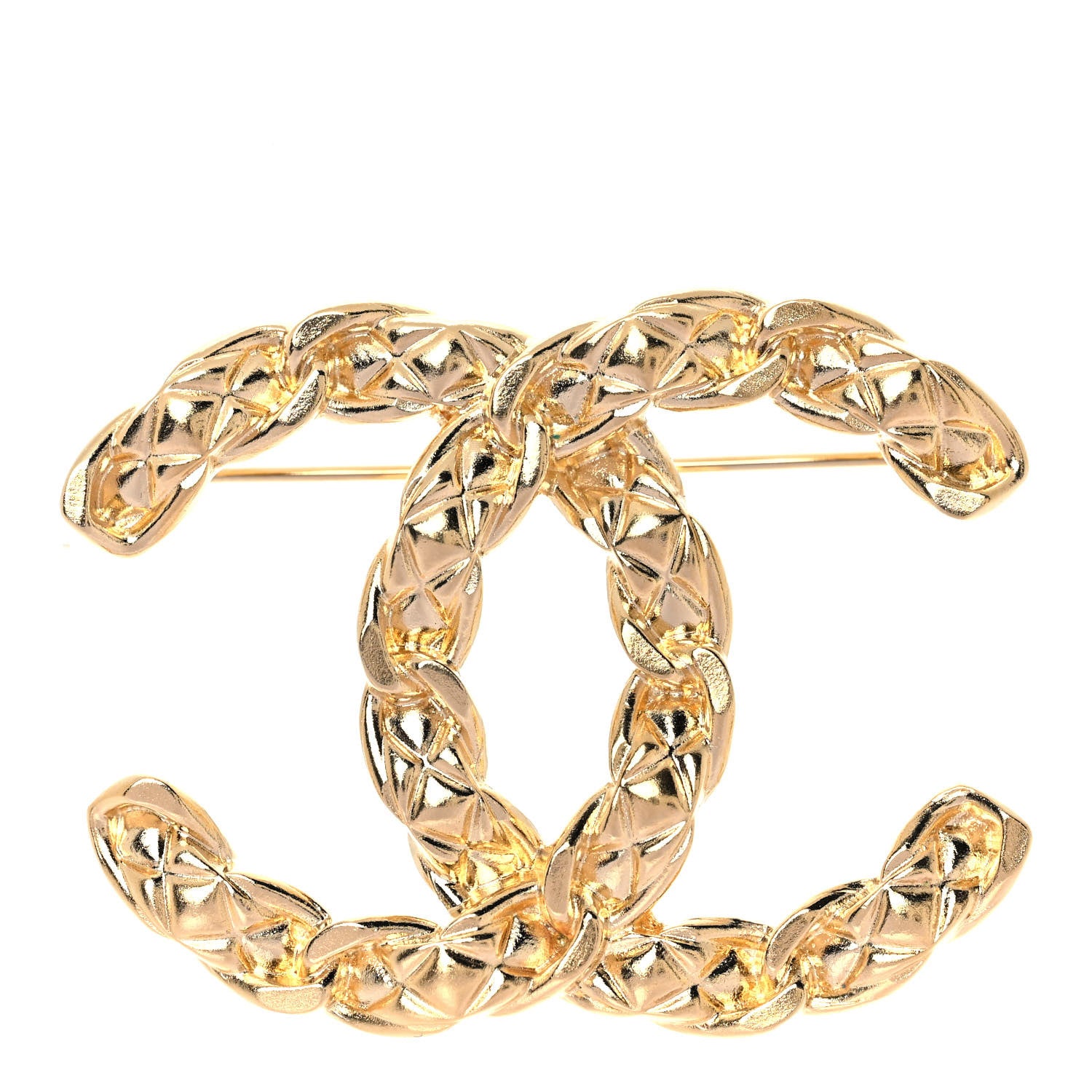 Chanel Quilted CC Brooch Gold 1 of 5