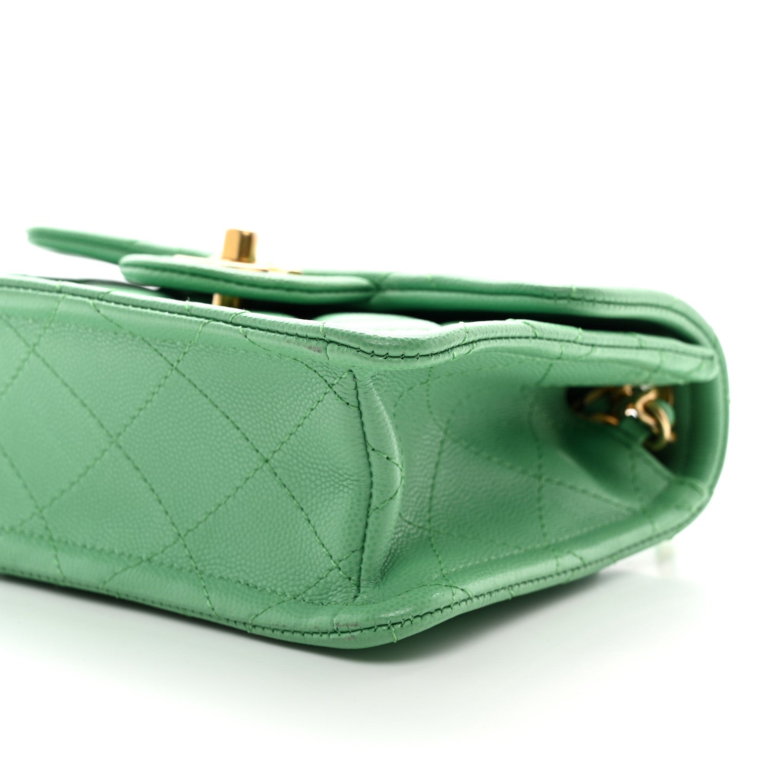 Chanel Caviar Quilted Mini Sweet Classic Flap Green 10 of 10