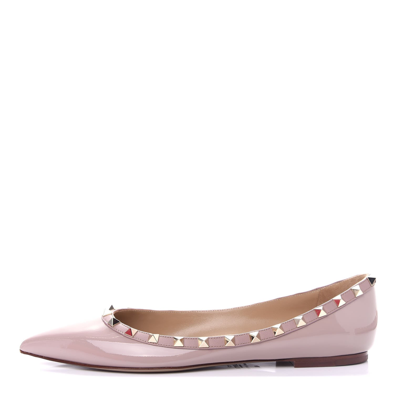 Valentino Garavani Patent Rockstud Ballerina Flats 40 Poudre 1 of 11