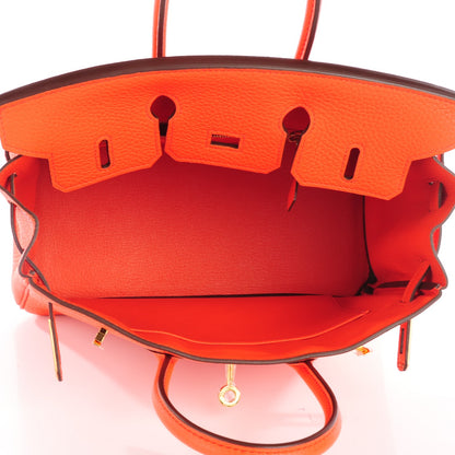 Hermes Taurillon Clemence Birkin 25 Orange Poppy 20 of 20