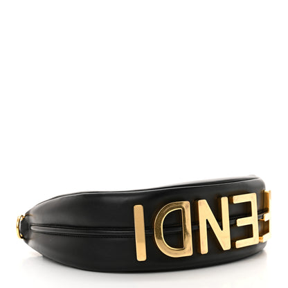 Fendi Vitello Grace Matte Small Fendigraphy Hobo Bag Black 4 of 13