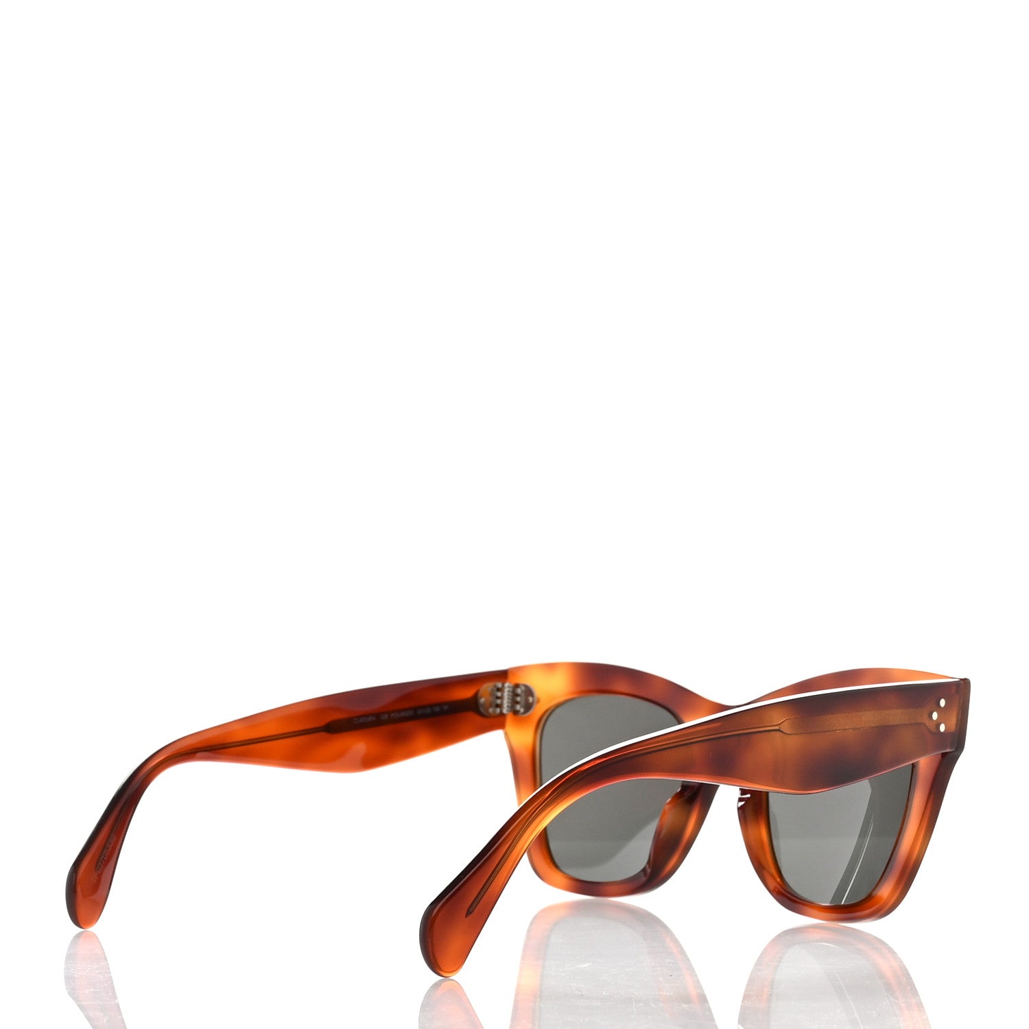 Celine Acetate Polarized Cat Eye Sunglasses CL4004IN Havana 4 of 6