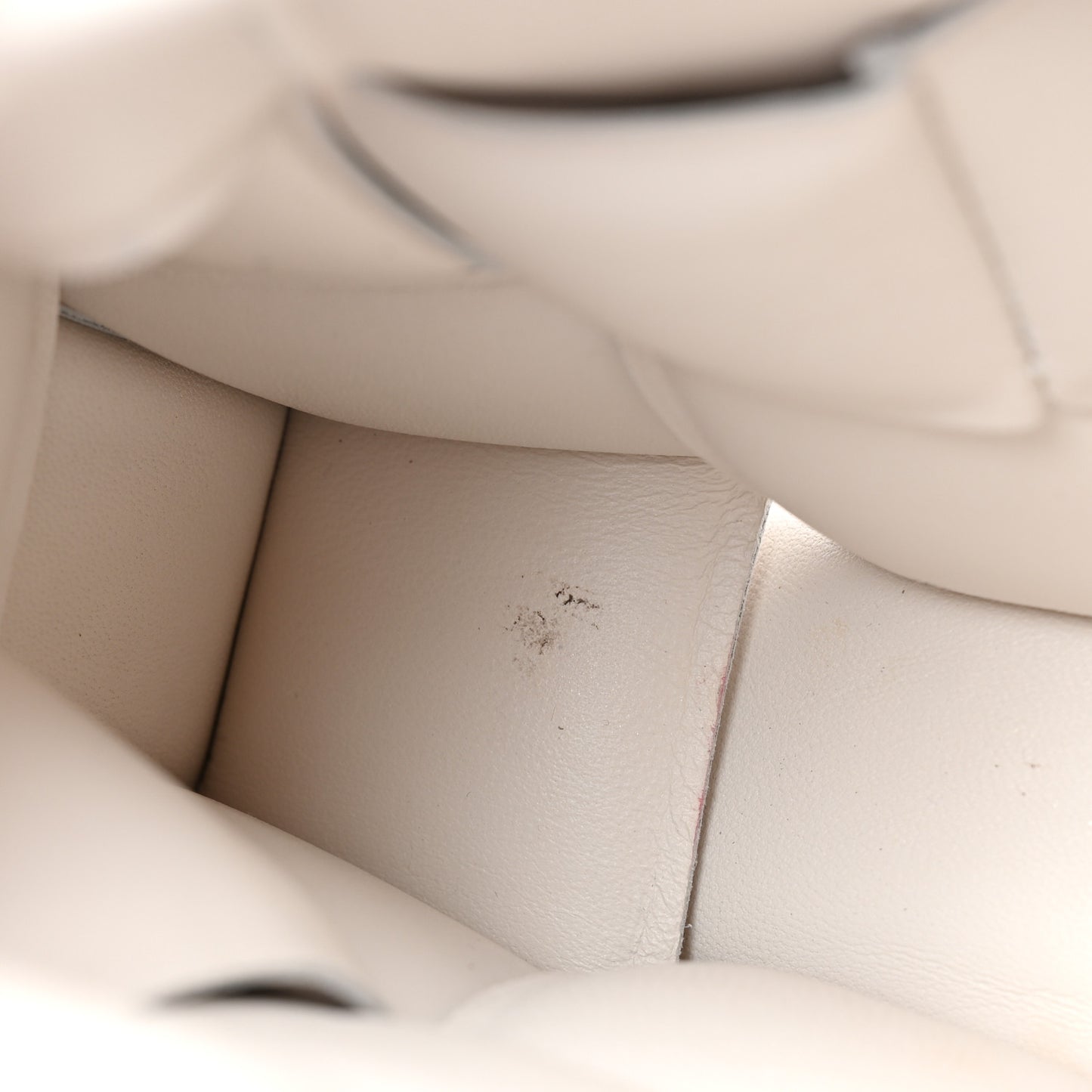 Lambskin Maxi Intreccio Padded Chain Cassette Crossbody Bag White