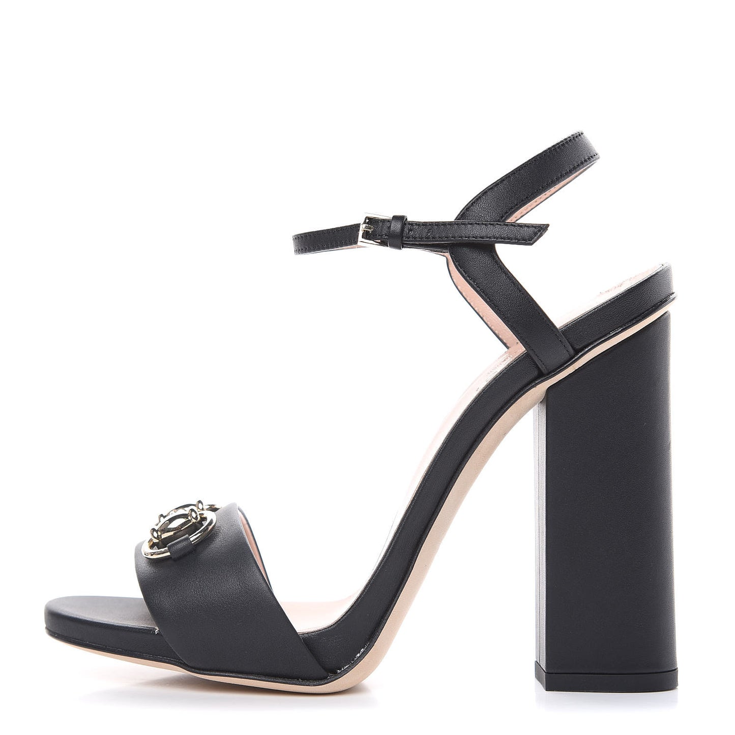 Calfskin Miro Soft Horsebit High Heel Sandals 36 Black