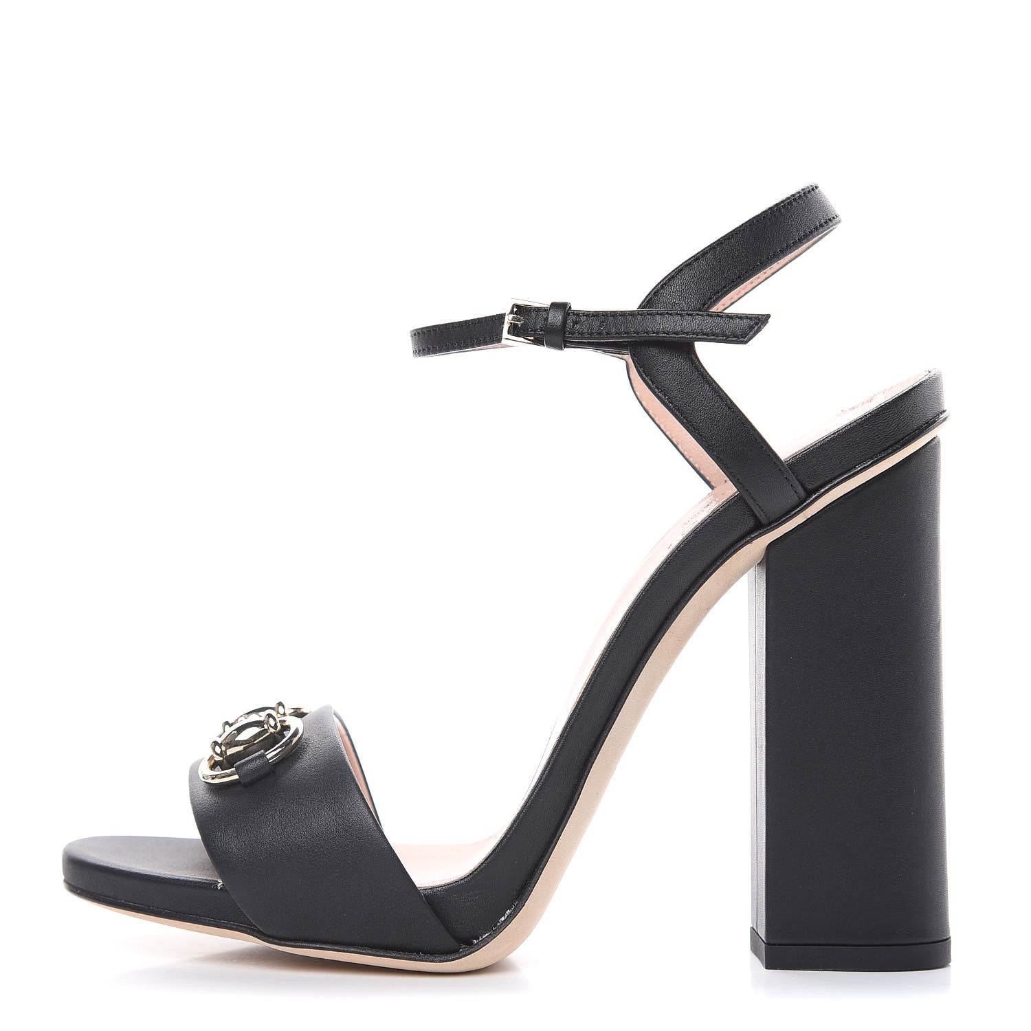 Gucci Calfskin Miro Soft Horsebit High Heel Sandals 36 Black 1 of 11