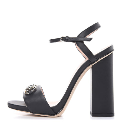 Gucci Calfskin Miro Soft Horsebit High Heel Sandals 36 Black 1 of 11