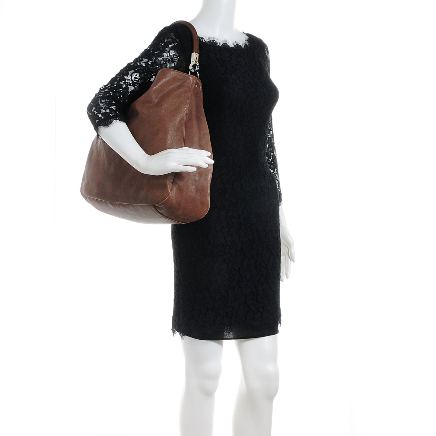 Leather Large Roady Hobo Brown