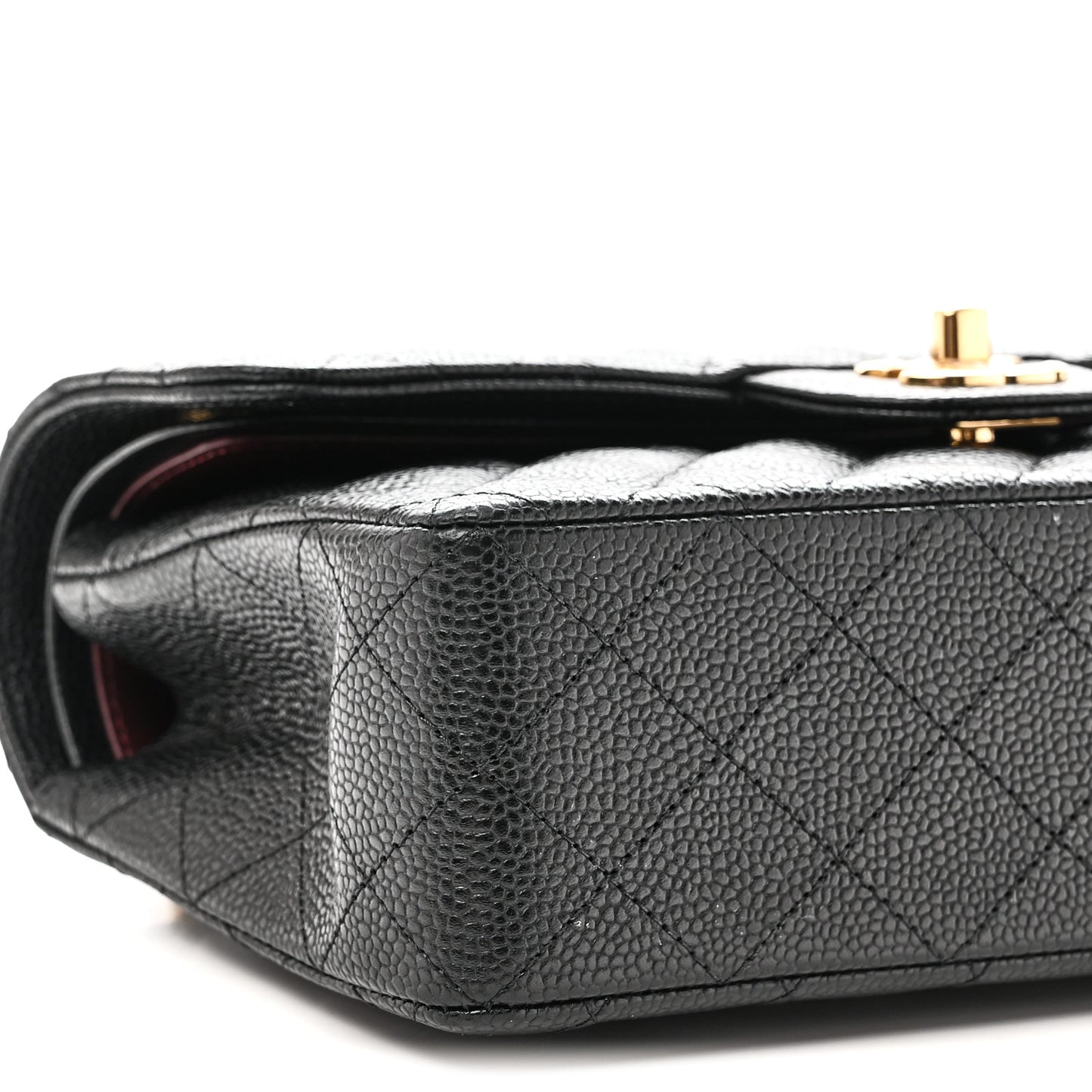 Caviar Quilted Small Double Flap Black