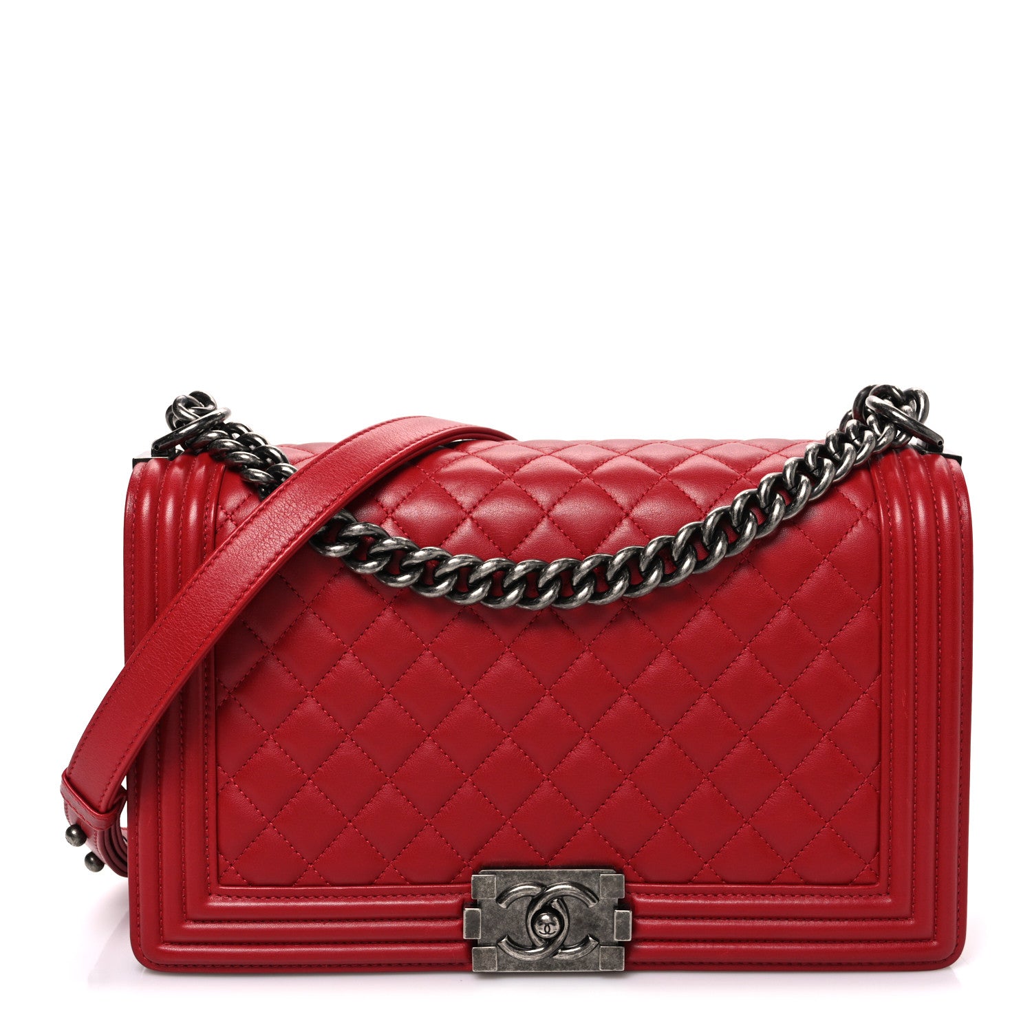 Chanel Lambskin Quilted New Medium Boy Flap Red 1 of 10