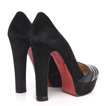 Christian Louboutin Shiny Calfskin Veau Velours Viva Bella 140 Platform Pumps 36.5 Black 4 of 14