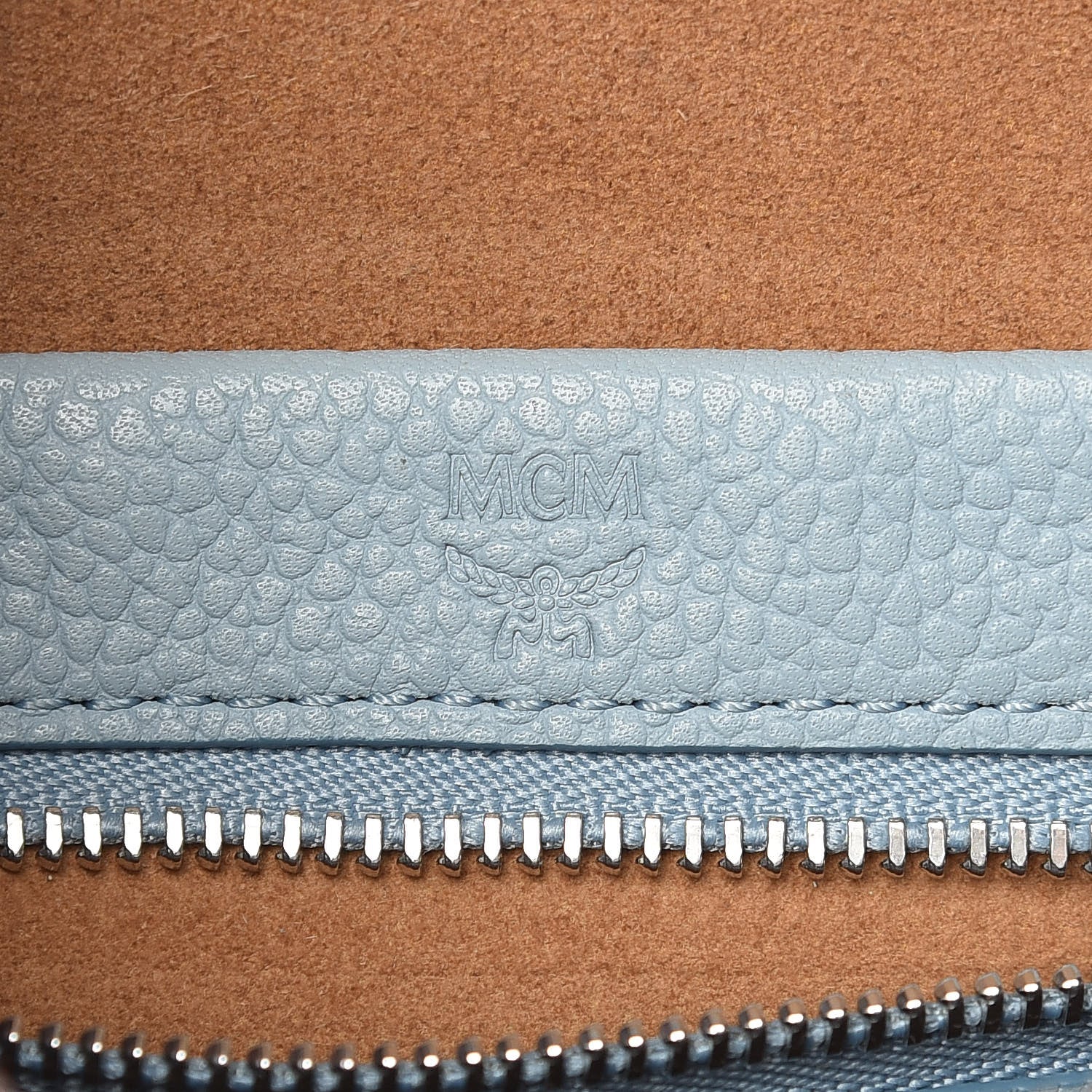 MCM Grained Calfskin Small Ella Boston Sky Blue 7 of 15