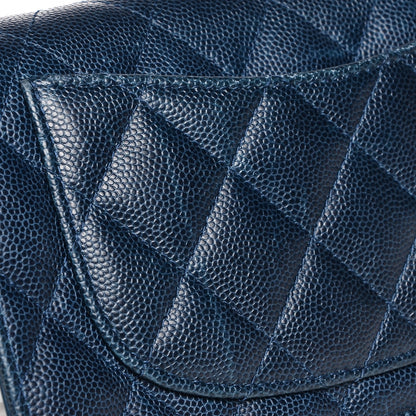 Chanel Caviar Quilted Yen Wallet Dark Blue 11 of 11