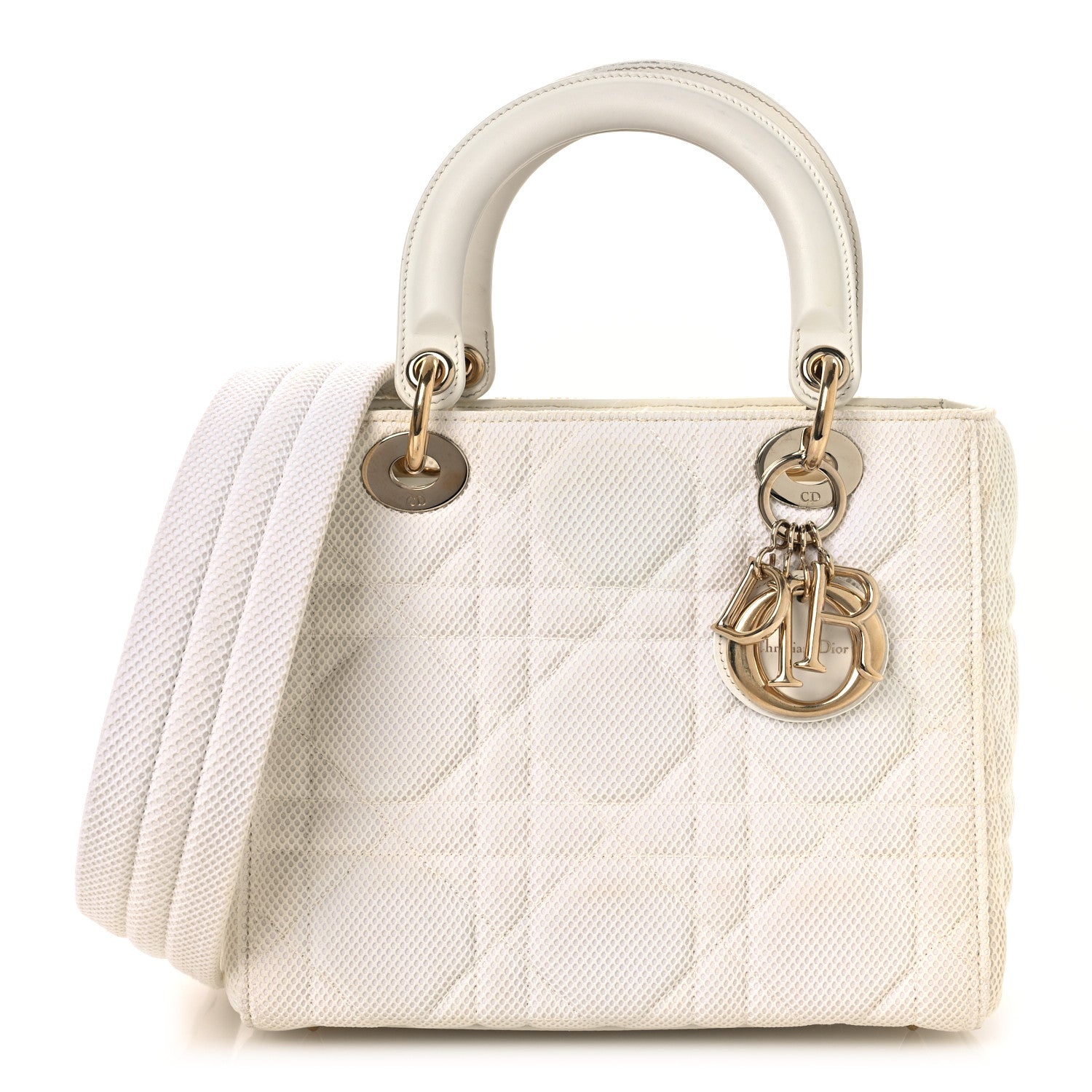 Christian Dior Macrocannage Technical Fabric Medium Lady Dior White 1 of 15