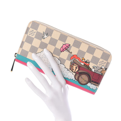 Louis Vuitton Damier Azur 2015 Christmas Animation Zippy Wallet Hibiscus 2 of 7