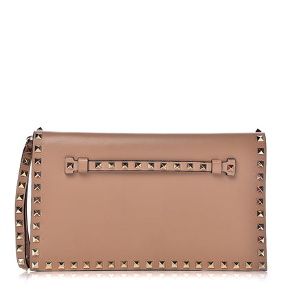 Valentino Garavani Nappa Rockstud Wristlet Clutch Alpaca 1 of 8