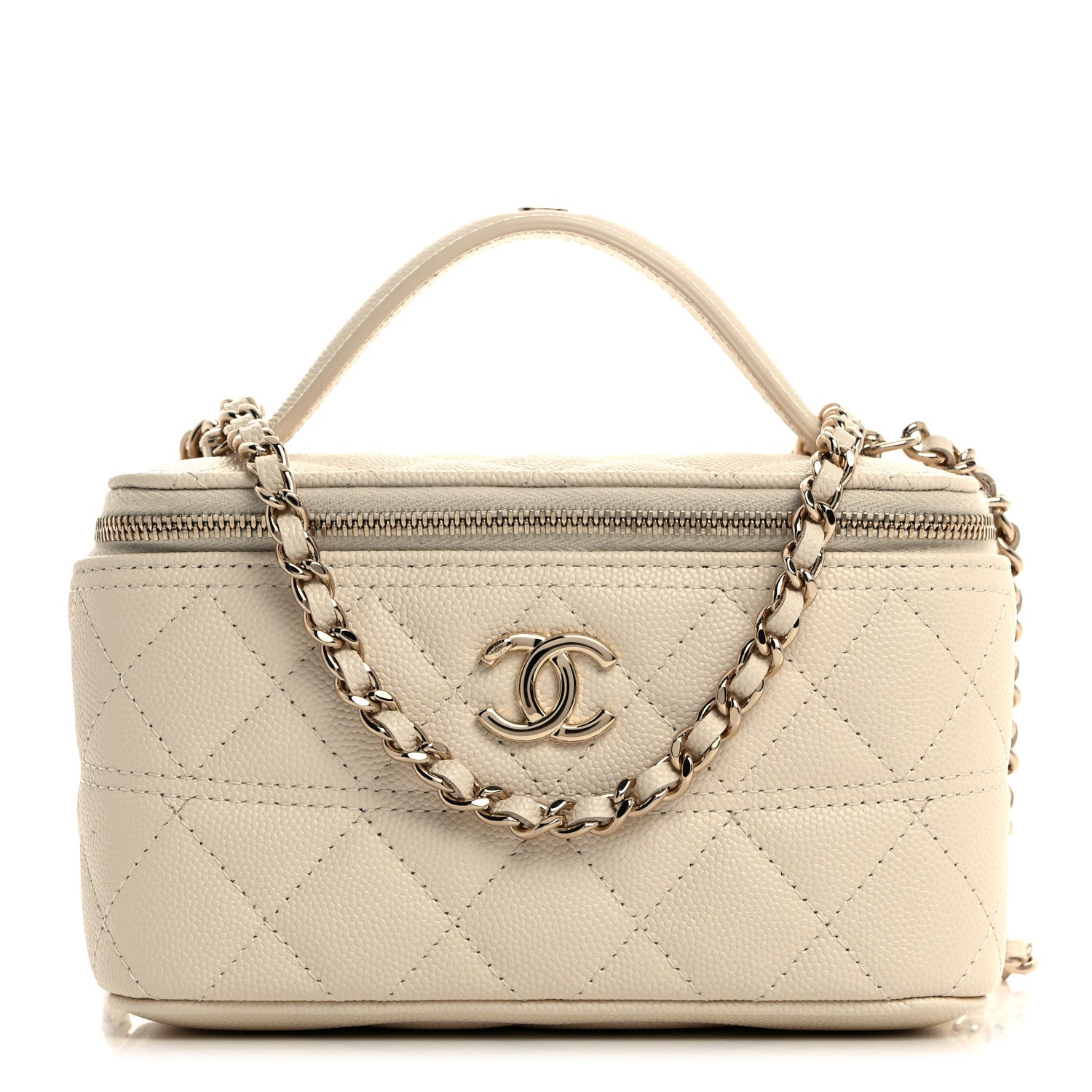 Chanel Caviar Quilted Trendy Handle Mini Vanity Ecru 1 of 12